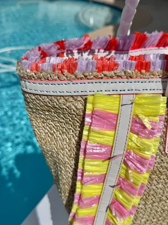 Sophia Webster Taya Raffia Multi-Colored Tote - Picture 15 of 16